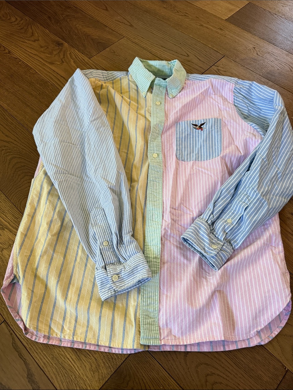 American living Multicolor Striped Button-Up Shirt